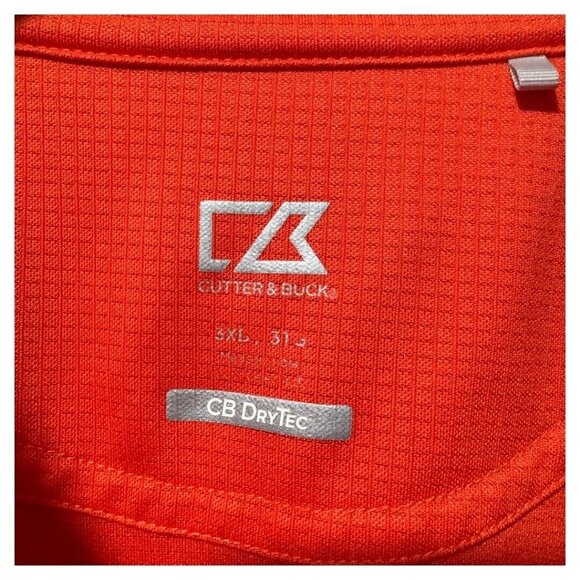 Cutter & Buck Polo Shirt Men's 3XB orange Collared Golf Active dry tech - Picture 2 of 6